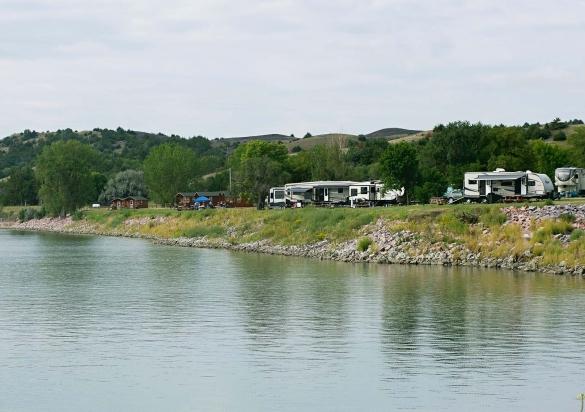 View of Cedar Shore resort over the water